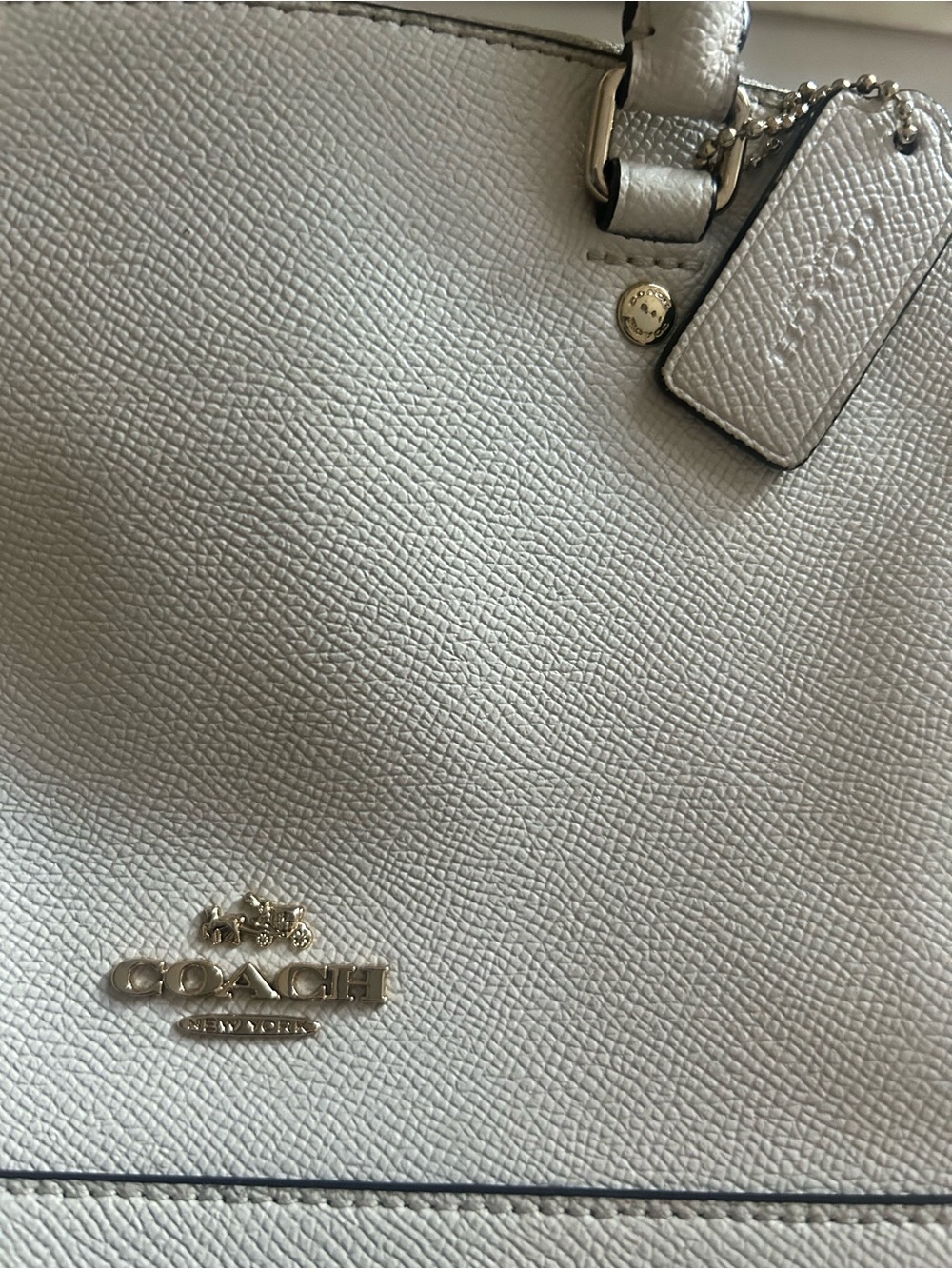 Coach Cream Pebbled Leather Dome Satchel - Picture 4 of 10